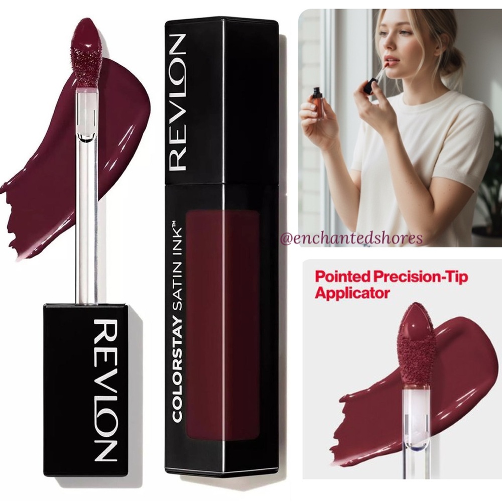 Revlon 16Hour ColorStay Satin Ink Lipstick Liquid 035 Reining Red 0.17 Fl Oz NEW
